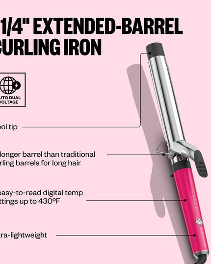 The Nano Titanium 1.25 Inch XL Barrel Curling Iron delivers instant definition with all-day hold.