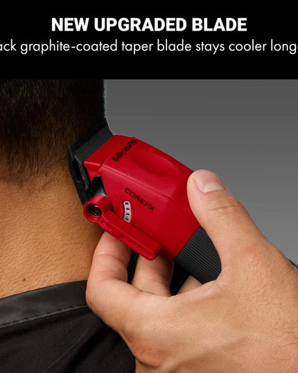 The COREFX Clipper brings professional cutting performance and power wherever you go. Equipped with a high-speed 6,800RPM motor and durable stainless-steel blades, it delivers smooth cuts and reliable performance behind the chair or at home.