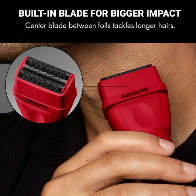 The Limited Edition Red CoreFX Foil Shaver is made for professionals who appreciate long-lasting ergonomic tools, including everyday users who want reliability and comfort. COREFX Shaver features new waterproof housing, hypoallergenic Titanium Double Foil, metal grip, high-speed motor, lithium-ion battery and cordless charging.