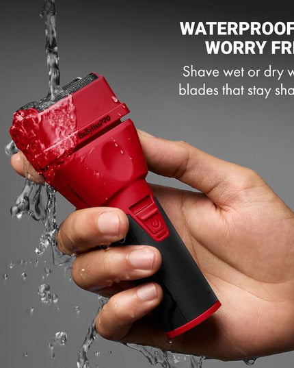 The Limited Edition Red CoreFX Foil Shaver is made for professionals who appreciate long-lasting ergonomic tools, including everyday users who want reliability and comfort. COREFX Shaver features new waterproof housing, hypoallergenic Titanium Double Foil, metal grip, high-speed motor, lithium-ion battery and cordless charging.