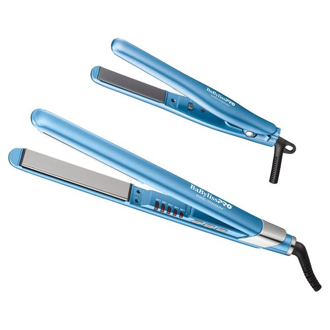 BaBylissPRO Nano Titanium Ultra-Sleek 1 Inch Flat Iron &amp; Mini Flat Iron.