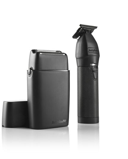 Matte Black Trimmer &amp; Double-Foil Shaver Set