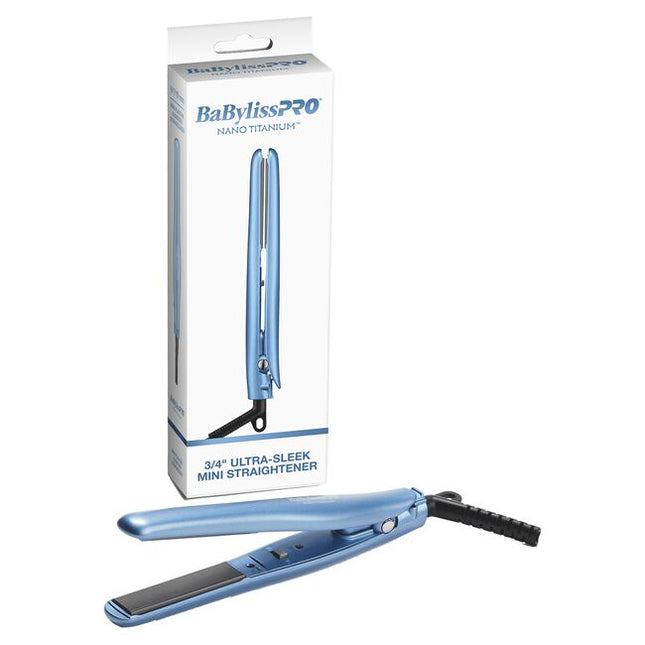 The compact design of this ¾” Nano Titanium flat iron makes it perfect for quick touch ups on-the go. Easily packs in purse, gym bag, or carry-on luggage.