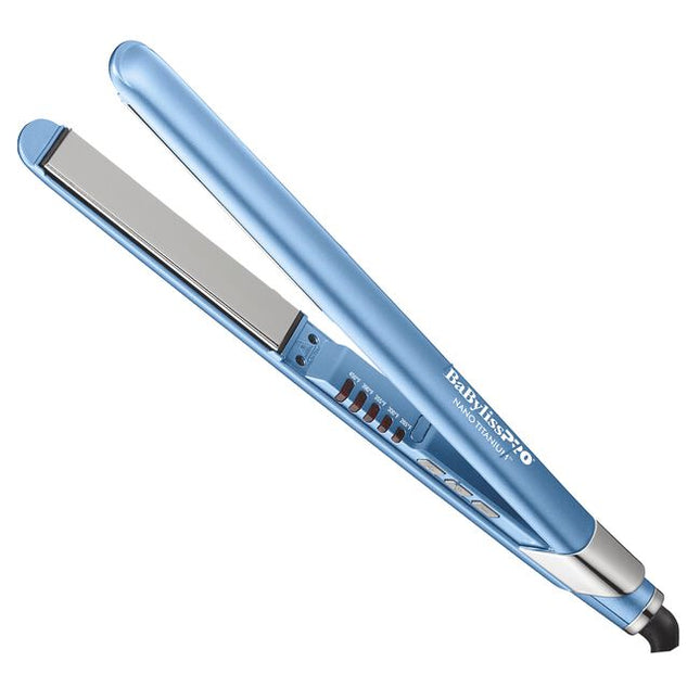 Extended length (4.5" long), full floating plates for faster straightening. Even heat transfer from 1” Nano Titanium plates leave hair smooth, sleek, and shiny.