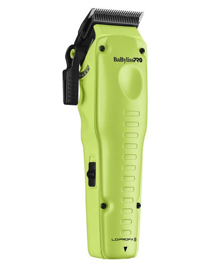 The Limited Edition Neon Yellow FXONE LO-PROFX Hair Clipper features the new interchangeable FXONE battery with a quick release button. The clipper offers a new N1 Brushless motor with dual ball bearings for greater efficiency. The clipper comes standard with the new Ultra-thin Metal Injection Molding (MIM) Blade, featuring an oil reservoir for constant lubrication. Use this professional hair clipper to cut hair of all textures with ease and precision.