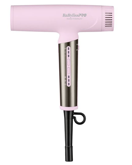 The Nano Titanium Light Ionic High-Speed Dryer by BaBylissPRO offers maximum smoothness and shine. T-shape design, fast airflow & weighs under 1 lb. Now in a LIMITED EDITION pink!