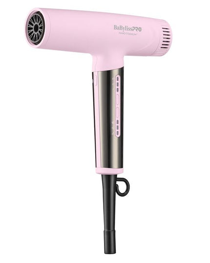 The Nano Titanium Light Ionic High-Speed Dryer by BaBylissPRO offers maximum smoothness and shine. T-shape design, fast airflow & weighs under 1 lb. Now in a LIMITED EDITION pink!