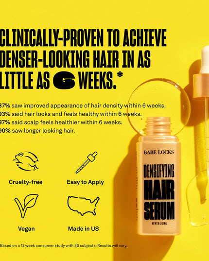Denser, Longer, Healthier Looking Hair:

Healthier hair starts at the scalp. Give your hair some self-care with this powerful root serum to support a healthy scalp and encourage the appearance of denser and longer hair over time. Use the precise applicator to target specific areas or all over to replenish follicles and promote hair health.