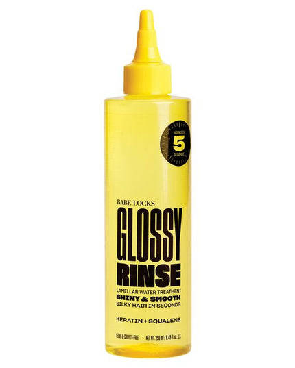 Get glossy, weightlessly soft hair in seconds with the quick in-shower Glossy Rinse. Infused with hair loving ingredients, this lightning fast treatment provides deep hydration and seals split ends. When incorporated into your regular routine, hair feels healthy and silkified. Appropriate for all hair types and textures.