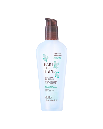 Bain de Terre's Recovery Complex Anti Frizz Shine Serum - Control frizz & create shine with this luscious, lightweight, alcohol-free & paraben-free serum. Color-safe.