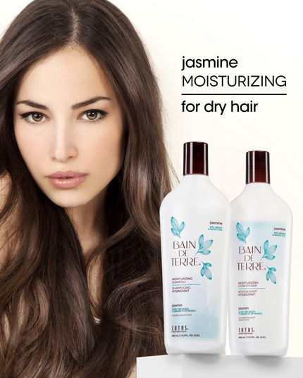 Bain de Terre's Jasmine Shampoo luxuriously cleanses & moisturizes dry hair. Lavishes hair in beautifying oils & lush botanical scents for soft, sumptuous, silky hair. Paraben-free. Color-safe.