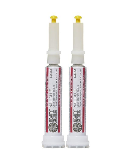 Make sure your next mani sticks with Beauty Secrets Drip and Clog Proof Nail Glue! This powerful formula bonds instantly to your nails, creating a secure grip for any press-on manicures or an air-tight seal to keep broken nails in place. 