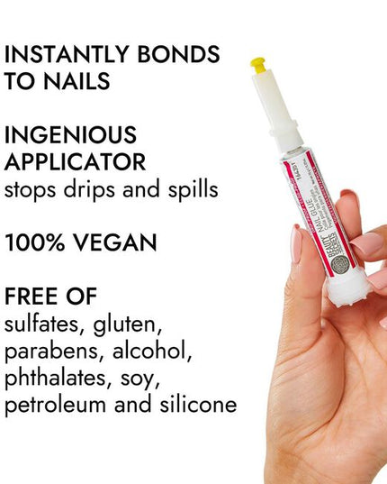 Make sure your next mani sticks with Beauty Secrets Drip and Clog Proof Nail Glue! This powerful formula bonds instantly to your nails, creating a secure grip for any press-on manicures or an air-tight seal to keep broken nails in place. 