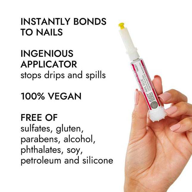 Make sure your next mani sticks with Beauty Secrets Drip and Clog Proof Nail Glue! This powerful formula bonds instantly to your nails, creating a secure grip for any press-on manicures or an air-tight seal to keep broken nails in place. 