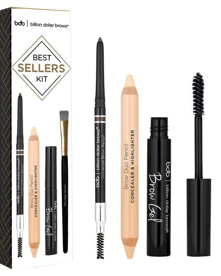 The Best Sellers Kit by BDB has all the necessities for beautiful brows from start to finish. Create, color, and control brows with this four-piece brow kit. Includes the Universal Brow Pencil, Brow Duo Pencil Highlight &amp; Concealer, Smudge Brush and Clear Brow Gel.