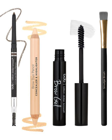 The Best Sellers Kit by BDB has all the necessities for beautiful brows from start to finish. Create, color, and control brows with this four-piece brow kit. Includes the Universal Brow Pencil, Brow Duo Pencil Highlight &amp; Concealer, Smudge Brush and Clear Brow Gel.