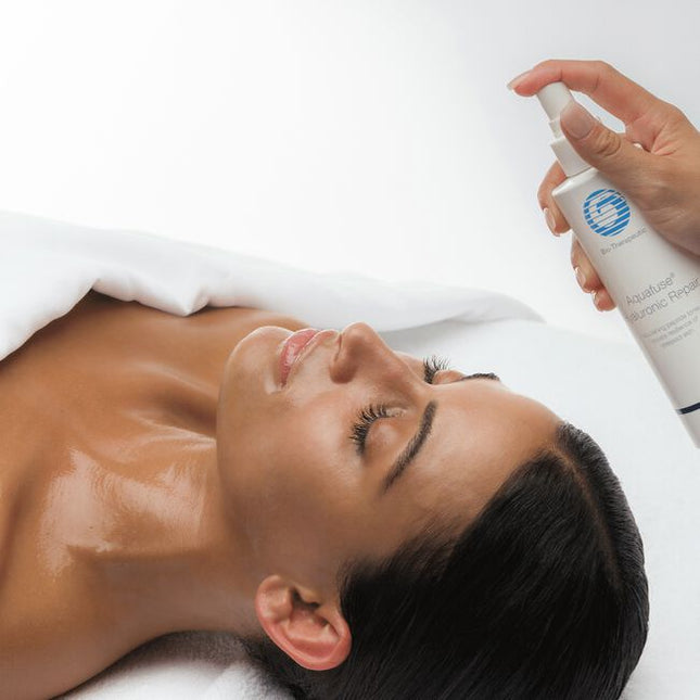 Aquafuse Hyaluronic Repair helps bring exceptional hydration, soothing and barrier support to proactively help reduce the signs of premature aging associated with moisture loss and microbiomic stress. 