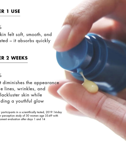 An all-in-one youth serum that empowers skin to resist the signs of aging, formulated with gold-standard age fighters at clinical levels (retinol, peptides, vitamin E and Coenzyme Q10), plus the next generation of natural youth-supporters (watermelon, apple, lentil and fermented pumpkin) for instant results and long-term improvement with continued use.