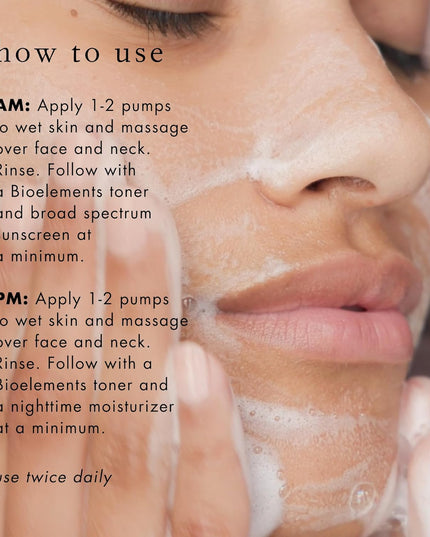 Exfoliating facial cleanser for all skin types cleanses and exfoliates in a single step.