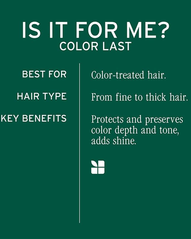 Biolage ColorLast Purple Shampoo for Color-Treated Hair is a low-pH toning shampoo designed to gently cleanse and revitalize color-treated hair. Infused with violet pigments, this shampoo neutralizes brass and unwanted warm tones, enhancing the color’s dimension while preserving its depth. Its vegan formula, free from parabens and mineral oil, ensures a gentle yet effective cleanse, leaving blonde hair healthy and conditioned until the next salon visit.