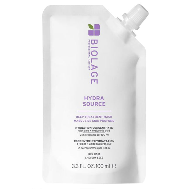 Hydra Source Deep Treatment Mask for Dry Hair is a lightweight, weekly hair treatment designed to restore moisture and smoothness to dehydrated hair. Infused with a hydrating concentrate of micro-filtered aloe vera and fermented hyaluronic acid, this mask delivers intense hydration, leaving hair feeling softer, healthier, and more manageable.