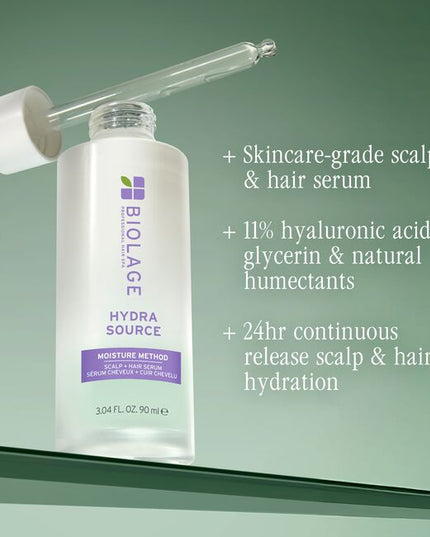This serum delivers immediate and 24-hour clinical hydration*, effectively restoring scalp health and supporting its natural moisture barrier. It transforms dry, uncomfortable scalps, leaving hair exceptionally soft, supple, and manageable without any greasy residue or weigh-down. It enhances the client experience by providing a serene and effective solution for overall hair wellness and health.