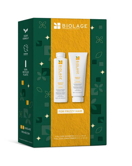 SmoothProof Kit Includes:
(1) - SmoothProof Shampoo, 13.5 fl. oz.
(1) - SmoothProof Conditioner, 8 fl. oz.