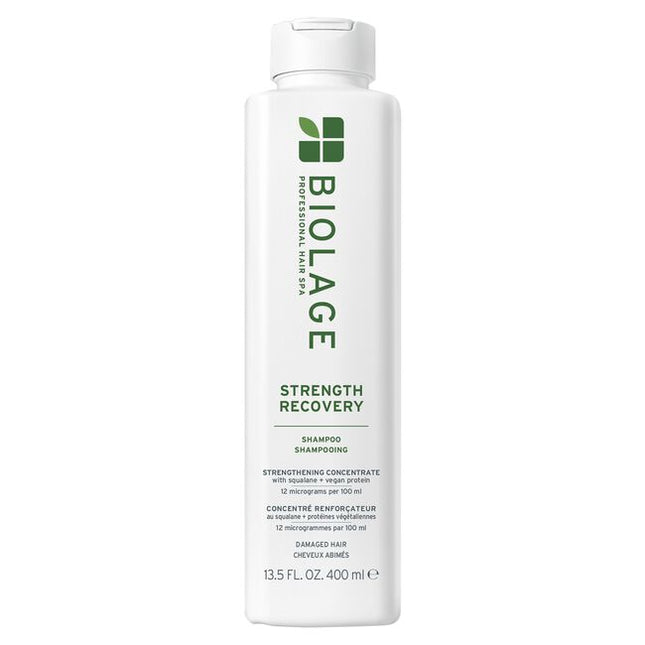 Strength Recovery Shampoo for Damaged Hair is a gentle, fortifying cleanser infused with a micro-dosed concentrate of olive squalane and vegan proteins. This shampoo is designed to reduce breakage and add strength to damaged strands while detangling and providing supreme softness and hydration. With regular use, it helps restore hair’s natural movement and softness, making it 3x stronger after just one use*.