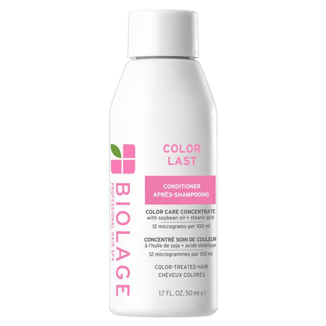 Gentle conditioner that leaves hair soft and detangled with extra shine and depth of color Color treated hair often needs special care to maintain its color and luster. Biolage ColorLast conditioner is essential for maintaining colored hair health and repairing hair damage. This product preserves salon-vibrant color for up to 9 weeks*.