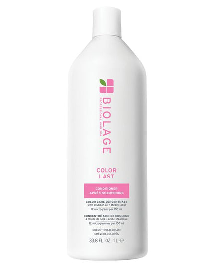 The Biolage ColorLast Conditioner for Color-Treated Hair is a low-pH conditioner specifically formulated to maintain salon color while providing exceptional care for color-treated hair. Infused with a precise blend of soybean oil and stearic acid, this conditioner offers a micro-dosed color care concentrate that helps protect and preserve the depth and brilliance of your hair color.