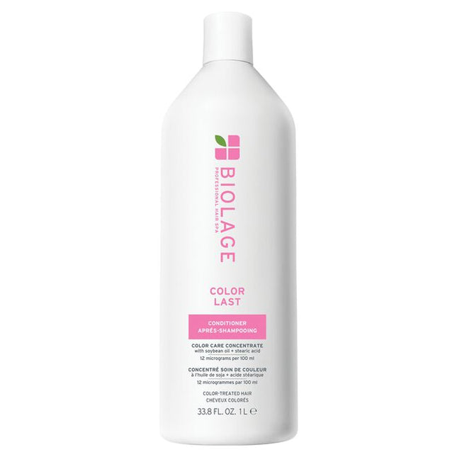 The Biolage ColorLast Conditioner for Color-Treated Hair is a low-pH conditioner specifically formulated to maintain salon color while providing exceptional care for color-treated hair. Infused with a precise blend of soybean oil and stearic acid, this conditioner offers a micro-dosed color care concentrate that helps protect and preserve the depth and brilliance of your hair color.