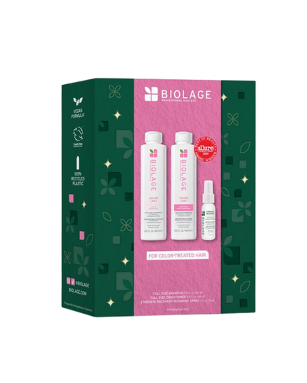ColorLast Kit Includes:

(1) - ColorLast Shampoo, 13.5 fl. oz.
(1) - ColorLast Conditioner, 13.5 fl. oz.
(1) - Strength Recovery Repairing Spray, 1 fl. oz.