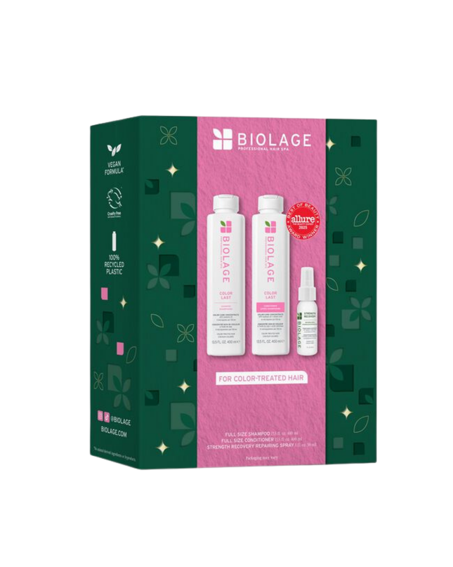 ColorLast Kit Includes:

(1) - ColorLast Shampoo, 13.5 fl. oz.
(1) - ColorLast Conditioner, 13.5 fl. oz.
(1) - Strength Recovery Repairing Spray, 1 fl. oz.