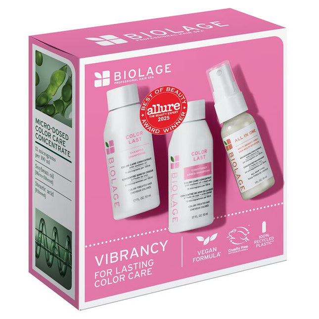 Extend the life of your salon-vibrant hair color for up to 9 weeks*, now in a convenient, travel-friendly kit. Inspired by nature's fade-defying orchid, this professional-quality 3-step system is designed to protect, nourish, and perfect your color-treated hair, even when you're away from home.