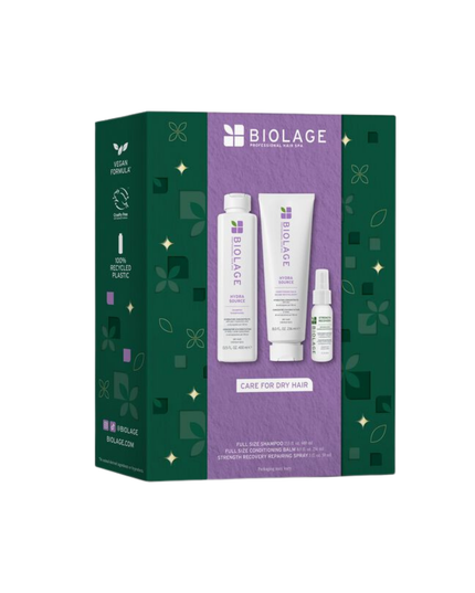 HydraSource Kit Includes:

(1) - HydraSource Shampoo, 13.5 fl. oz.
(1) - HydraSource Conditioning Balm, 8 fl. oz.
(1) - Strength Recovery Repairing Spray, 1 fl. oz.
