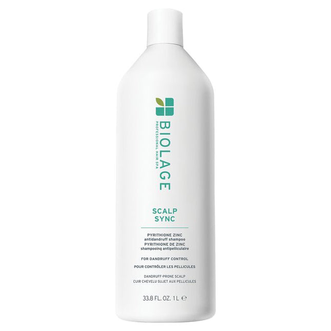 Scalp Sync Anti-Dandruff Shampoo is a specialized shampoo infused and micro-dosed with zinc pyrithione to help eliminate dandruff symptoms, including itching, irritation, redness, scaling, and flaking. It is designed to control the appearance of visible flakes and relieve irritation while nourishing the scalp and hair.