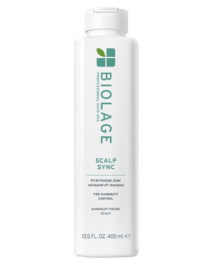 Scalp Sync Anti-Dandruff Shampoo is a specialized shampoo infused and micro-dosed with zinc pyrithione to help eliminate dandruff symptoms, including itching, irritation, redness, scaling, and flaking. It is designed to control the appearance of visible flakes and relieve irritation while nourishing the scalp and hair.
