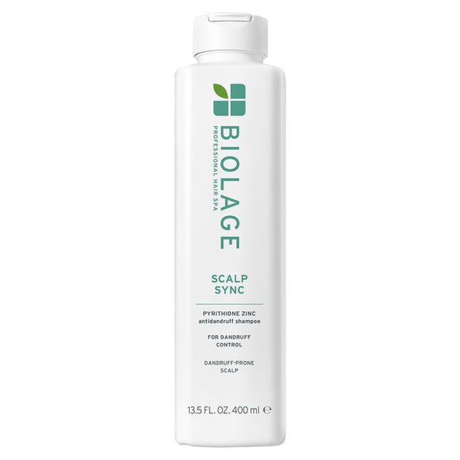 Scalp Sync Anti-Dandruff Shampoo is a specialized shampoo infused and micro-dosed with zinc pyrithione to help eliminate dandruff symptoms, including itching, irritation, redness, scaling, and flaking. It is designed to control the appearance of visible flakes and relieve irritation while nourishing the scalp and hair.