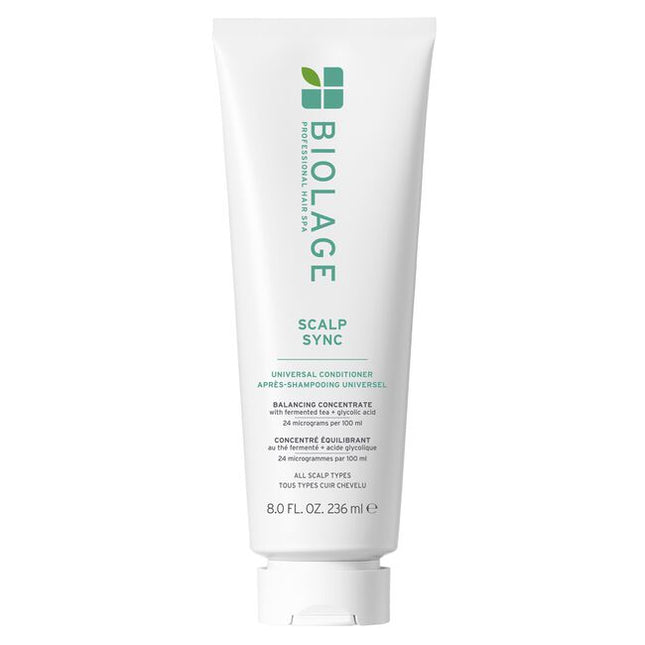 Scalp Sync Universal Conditioner is a versatile, lightweight conditioner designed to nourish all hair types while promoting a healthy scalp. Micro-dosed with a concentrate of a fermented tea blend and filtered glycolic acid, this rich, creamy formula gently conditions from root to tip without weighing down hair. It can also be applied directly to the scalp as a treatment to hydrate dry areas, offering relief for up to 72 hours*. 