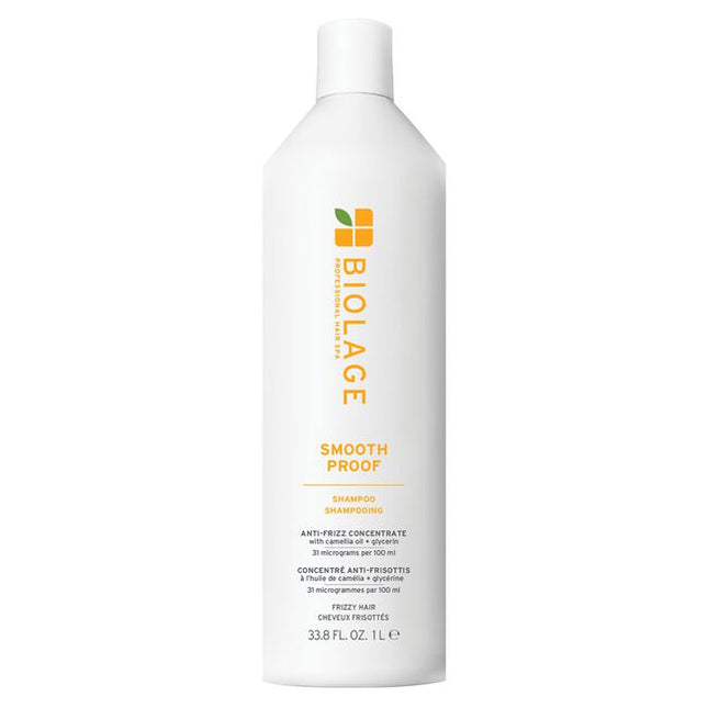 SmoothProof Shampoo by Biolage is a specially formulated shampoo designed to gently cleanse and instantly nourish hair that is prone to frizz. Micro-dosed with a concentrate of camellia oil and glycerin, this shampoo provides the perfect amount of nourishment and smoothness, taming unruly hair and preventing frizz by creating a protective layer around each strand.