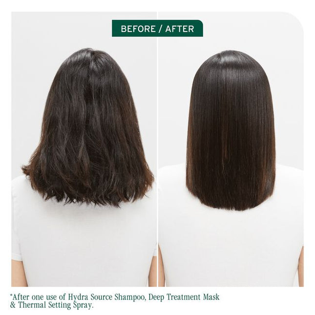 Thermal Setting Hair Spray is a protective, medium-hold styling solution designed to shield hair from the stress of heat styling. This innovative spray sets the hair into a smooth and sleek finish without sticking to hot tools, providing heat protection of up to 450°F. Its vegan formula, free from parabens, mineral oils, and colorants, ensures that hair remains strong and conditioned while retaining moisture and nourishment.