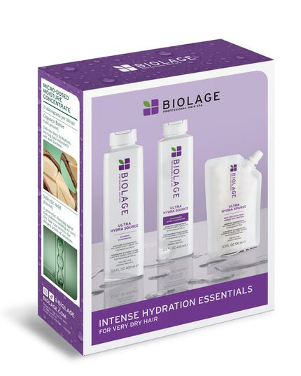 Immerse your hair in the ultimate ritual of deep hydration and transformative care with the Biolage UltraHydra Source Kit. Specifically crafted for very dry, thick, or coarse hair, this advanced collection is rooted in bio-science and nature, delivering an unparalleled moisture experience. 