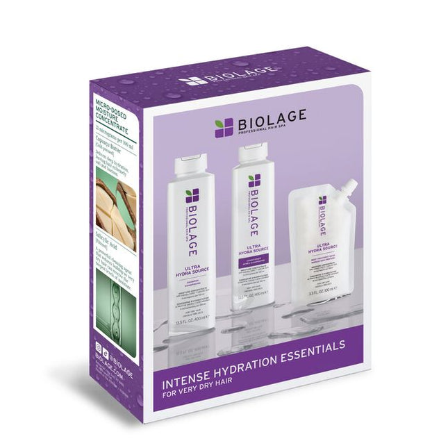 Immerse your hair in the ultimate ritual of deep hydration and transformative care with the Biolage UltraHydra Source Kit. Specifically crafted for very dry, thick, or coarse hair, this advanced collection is rooted in bio-science and nature, delivering an unparalleled moisture experience. 