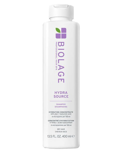 Dry hair often causes frizz and split ends and lacks shine. Inspired by the ever-hydrated, never dry aloe plant, Biolage Hydra source Shampoo helps optimize moisture balance and protect against future damage for healthy looking hair. This salon professional hair treatment gives you up to 15X more moisturized hair after just one application.*