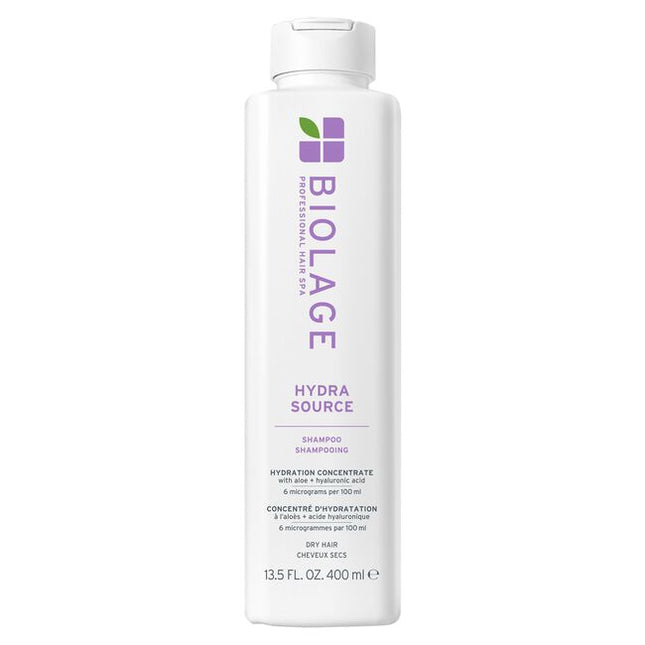 Dry hair often causes frizz and split ends and lacks shine. Inspired by the ever-hydrated, never dry aloe plant, Biolage Hydra source Shampoo helps optimize moisture balance and protect against future damage for healthy looking hair. This salon professional hair treatment gives you up to 15X more moisturized hair after just one application.*