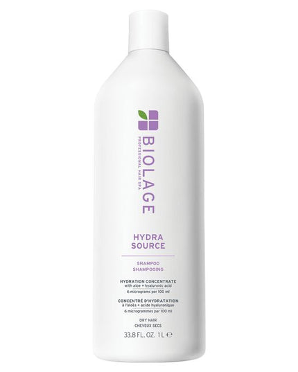 Dry hair often causes frizz and split ends and lacks shine. Inspired by the ever-hydrated, never dry aloe plant, Biolage Hydra source Shampoo helps optimize moisture balance and protect against future damage for healthy looking hair. This salon professional hair treatment gives you up to 15X more moisturized hair after just one application.*