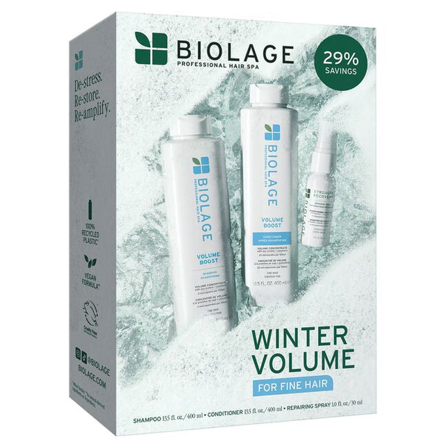 VolumeBoost Shampoo, micro-dosed with a concentrate of soy protein and polymers, delivers gentle cleansing and long-lasting volume while maintaining fine hair’s natural softness and shine. Volume Boost Conditioner, micro-dosed with a concentrate of soy protein and polymers, weightlessly moisturizes hair while infusing volume and lift.