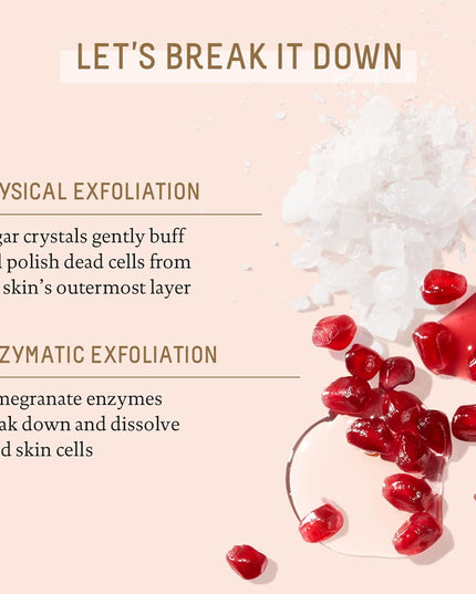 Shower yourself in double-exfoliation with our incredibly effective sugar body scrub with clinically proven, visible results for all skin types. Supercharged with both enzymatic and physical exfoliators, this gentle and potent formula delicately dissolves rough, dull skin without disrupting the ever-important moisture barrier.