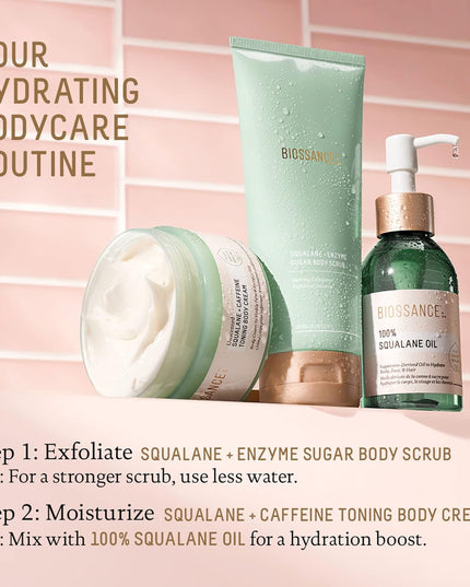 Shower yourself in double-exfoliation with our incredibly effective sugar body scrub with clinically proven, visible results for all skin types. Supercharged with both enzymatic and physical exfoliators, this gentle and potent formula delicately dissolves rough, dull skin without disrupting the ever-important moisture barrier.