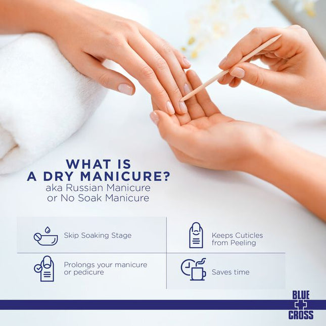 For 90+ years Blue Cross Professional Nail Care has been the preferred choice of manicurists, cosmetologists, nail artists, influencers, and beauticians for cuticle care and nail health - leaving nail beds clean, bright, moisturized, and nourished.